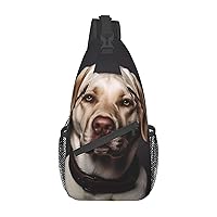 cute Labrador Dog Print Cross Chest Bag Crossbody Backpack Sling Shoulder Bag Travel Hiking Daypack Cycling Bag