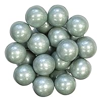 NY Spice Shop Silver Shimmer Pearl Gumballs - 1 Pound Chewing Gum Gumballs - Gumballs For Gumball Machine - Fruit Flavored Bubble Gum Bulk - Kosher Gumball Machine Refills For Kids - Approx 50 Pcs