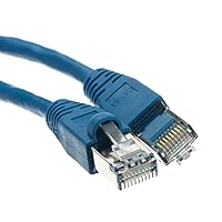 75 Foot Blue Cat6a Ethernet Patch Cable, Snagless/Boot with RJ45 Connector, 500 MHz, 26 AWG, STP(Shielded Twisted Pair) Stranded Copper, Internet Patch Cable