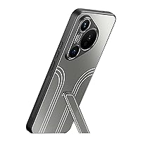 ZIFENGXUAN-Case for Huawei P 70 Ultra/70 Pro +/70 Pro/70, Precision Lens Hole Protective Ultra Thin Metal Back Phone Cover with Hidden Stand (70 Ultra,Grey)
