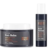 Scotch Porter Smoothing Hair Balm and Smooth & Shine Hair Serum| Formulated with Non-Toxic Ingredients, Free of Parabens, Sulfates & Silicones | Vegan | Balm 3.4oz Jar, Serum 1.7oz