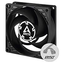 ARCTIC P8 PWM PST - 80 mm Case Fan with PWM Sharing Technology (PST), Pressure-optimised, Quiet Motor, Computer, Fan Speed: 200-3000 RPM - Black