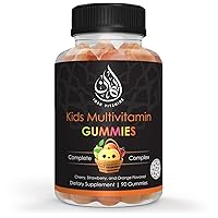 Halal Kids Multivitamin Gummies | Vitamin C, D, Zinc, A, E, B6, B12, Biotin, Folate, Inositol | Strengthen Metabolism, Bones & Immunity | Vegetarian | Gluten Free | 90 Count