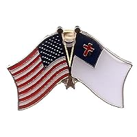 AES Wholesale Pack of 50 USA American & Christian Christ Cross Flag Bike Hat Cap lapel Pin