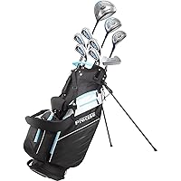 AMG Right-Handed Complete Golf Clubs Set for Petite & Regular Height Women: 460cc Driver, 21° Hybrid, 3 Wood, 6-PW Stainless Irons, Putter, Stand Bag, 3 H/C's | Choose Your Color & Size