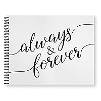 Canopy Street Hardcover Always and Forever Wedding Guestbook / 120 Lined Guest Signature Pages Inside / 8.5