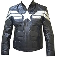 Men’s Captain Fashion Winter Soldier America Leather Jacket Black