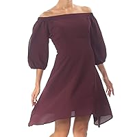 Womens Fit & Flare A-line Dress, Red, 2