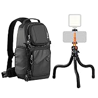 TARION Camera Sling Bag + Flexible Phone Tripod | Mini Desk Tripod Stand with Hidden Phone Clamp 1/4