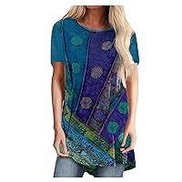 Womens Tops Dressy Casual 2024 Short Sleeve Crewneck Trendy Fashion Business Loose Summer Comfy Top Tank Tops