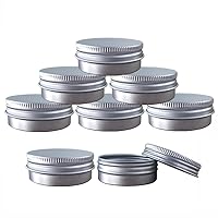 Aluminum Tin Jars, Cosmetic Sample Metal Tins Empty Container Bulk, Round Pot Screw Cap Lid, Small Ounce for Candle, Lip Balm, Salve, Make Up, Eye Shadow, Powder (6 Pack, 1 Oz/30ml)