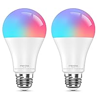Wi-Fi Smart Light Bulb, Color Changing Led Bulbs Compatible with Alexa and Google Home, 2700K-6500K Tunable White, 810 Lumens 60W Equivalent, A19, E26, 2 Pack