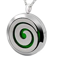 Essential Oil Diffuser Necklace, Hypoallergenic Stainless Steel Aromatherapy Swirl Locket Pendant Jewelry Sets Christmas Birthday Mother's Day Gift for Women Men