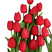 30PCS Real-Touch Tulips Artificial Fake PU Tulips Flowers for Home Wedding Party Decor