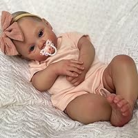 Angelbaby Realistic Reborn Baby Doll Look Real 18inch Newborn Silicone Baby Girl Dolls Soft Weighted Lifelike Cute Little Bebe Reborn Infant Rebirth Doll Sets for Toddler GiftsV