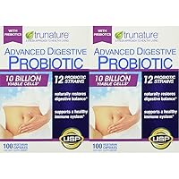 Advanced Digestive Probiotic, White, 100 Count (Pack of 2)