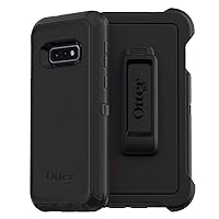 OtterBox Galaxy S10e Defender Series Case - BLACK, rugged & durable, with port protection, includes holster clip kickstand
