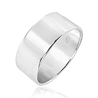AeraVida Plain Cigar Band 10mm Width .925 Silver Ring | Casual Rings For Unisex | Fashion Style Comfort Fit Silver Rings for Unisex | Statement Fashion, Promise Ring, Couple Unisex Ring