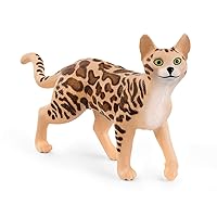 Schleich Farm World, Realistic Cute Cat Toys for Boys and Girls Ages 3 and Above, Bengal Cat Toy, 1 Count (Pack of 1)