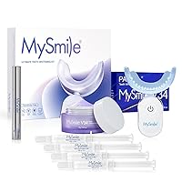 Teeth Whitening Light and 4Pcs Deluxe Whitening Gel and Whitening Powder, Helps Remove Years of Stains from Coffee, Soda, Wines, Smoking, Food