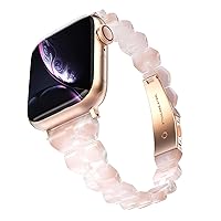 Bands Compatible with Apple Watch Band 45mm 44mm 42mm 41mm 40mm 38mm Women, Fashion Slim Resin Band Lightweight Wristband Strap Compatible for Watch Series 9 8 7 6 SE 5 4 3 2 1