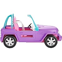 Barbie Toy Car, Doll-Sized SUV, Purple Off-Road Vehicle with 2 Pink Seats & Treaded, Rolling Wheels