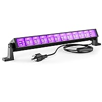 40W LED Black Light Bar for Glow Party, Blacklight with Plug &Switch, Each Light Up 484 Sq.ft Area, Glow Light for Halloween, Classroom, Fluorescent Body Paint, Stage Lighting