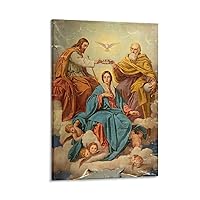 IUJ Mother's Day Poster Wall Art Heaven Blessed Mother Mary Virgin Mary Picture Poster Decorative Painting Canvas Wall Art Living Room Posters Bedroom Painting 08x12inch(20x30cm)