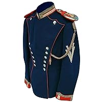New British Military Officer Men's Navy Blue Wool Jacket Coat, XS-4XL