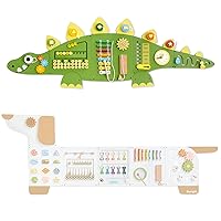 2 Pack Activity Busy Board Panels, Montessori Sensory Toys, Toddler Learning Activity Center, Perfect for Toddler Playroom & Children's Daycare, Green and Dog