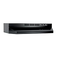 Broan-NuTone 413023 Ductless Range Hood Insert with Light, Exhaust Fan for Under Cabinet, 30-Inch, Black