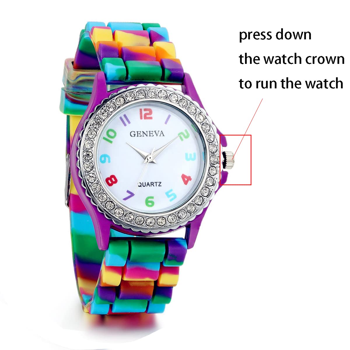 Lancardo Rainbow Wristwatch Clip-on Nurse Watch Set
