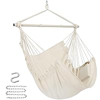 Y- STOP Hammock Chair Hanging Rope Swing, Hanging kit Swing Hanger, Durability(White)