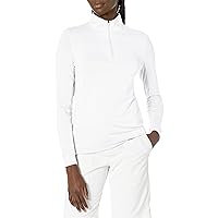 Callaway Women's Solid Sun Protection 1/4 Zip with Chev Front Seams & Top Stitching Detail Shirt