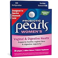 Nature's Way Probiotic Pearls for Women, Vaginal and Digestive Health Support*, Protects Against Occasional Constipation and Bloating* Relief, 30 Softgels