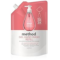Method Gel Hand Soap Refill, Pink Grapefruit, Biodegradable Formula, 34 Fl Oz (Pack of 1)