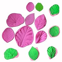 Leaf Silicone Mold Rose Flower Fondant Molds DIY Cake Decorating Tools Sugarcraft Candy Resin Clay Chocolate Gumpaste Moulds (6PCS/lot)
