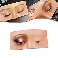 Makeup Practice Face Board Silicone Face Eye Makeup 5D Eye Eyebrow Makeup Practice Board Silicone TattooPad Eyes Mannequin for Makeup Artist Bionic skin Mannequin Practice for Make up Reusable