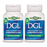 Nature's Way DGL (Without Fructose), 100 Chewable Tablets. Pack of 2 Bottles