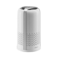 Homedics TotalClean 4-in-1 Tower Air Purifier - 360-Degree HEPA Filter for 291 Sq Ft, Small Air Purifiers for Bedroom and Office, Built-In Night-Light & Ionizer, Essential Oil Aromatherapy, White