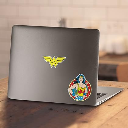 Popfunk Classic Wonder Woman Officially Licensed Adults-Unisex T Shirt & Stickers