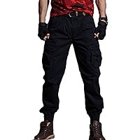 HARGLESMAN Mens Tactical Pants Fashion Joggers Multi Pockets Casual Stretch Cotton Cargo Pants Army Trousers