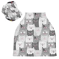 Lucky Cat Baby Car Seat Covers - Breastfeeding Scarf, Shopping Cart, Multi-use Carseat Canopy, for Boy&Girl