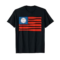 Baseball Lover Funny Women Men USA Flag Sport T-Shirt
