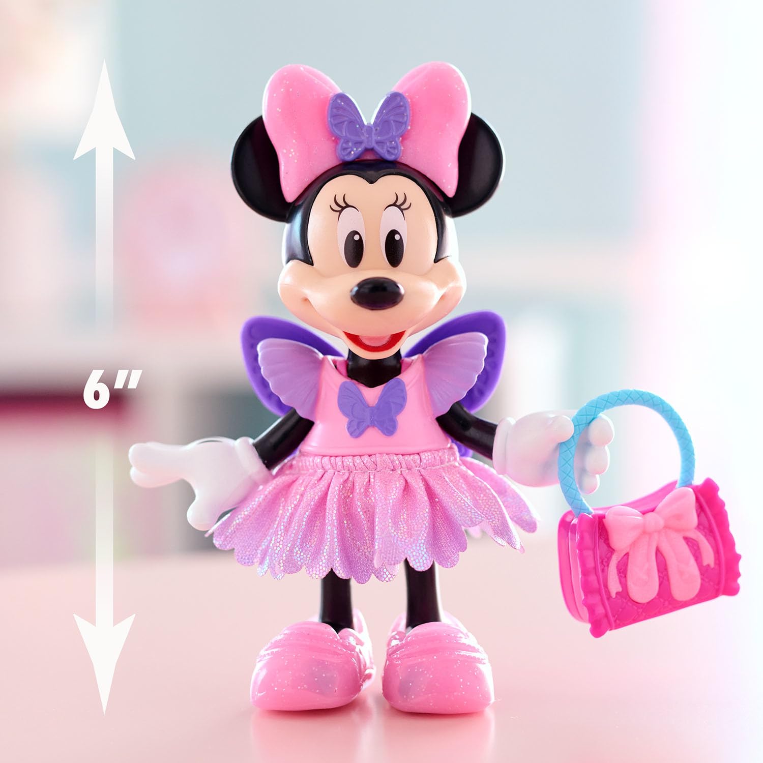 Disney Junior Minnie Mouse Fabulous Fashion Ballerina Doll, 13-piece Doll and Accessories Set, Officially Licensed Kids Toys for Ages 3 Up, Gifts and Presents by Just Play