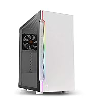 Thermaltake H200 Tempered Glass Snow Edition RGB Light Strip ATX Mid Tower Case with One 120mm Rear Fan Pre-Installed CA-1M3-00M6WN-03