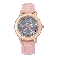 Abstract Art Square Casual Watches for Women Classic Leather Strap Quartz Wrist Watch Ladies Gift
