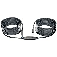 Tripp Lite USB 3.0 SuperSpeed Active Repeater Cable (AB M/M) 25-ft. (U328-025), Black