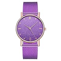 Women's Star Sky Watch, Fashionable Exquisite Diamond Retro Silicone Strap Quartz Ladies Wristwatch