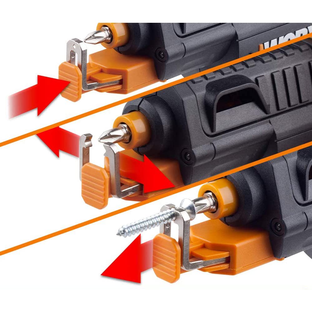 WORX WX255 | 4V Screwdriver | Automatic Bit Change | Screw Adapter | Includes Bit Kit | LED Light | Lightweight and Compact | Screwing Efficiency